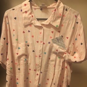 LuLaRoe Amy pink with hearts size Large